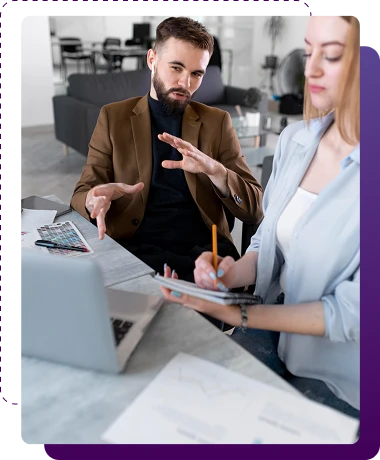 client giving feedback about project