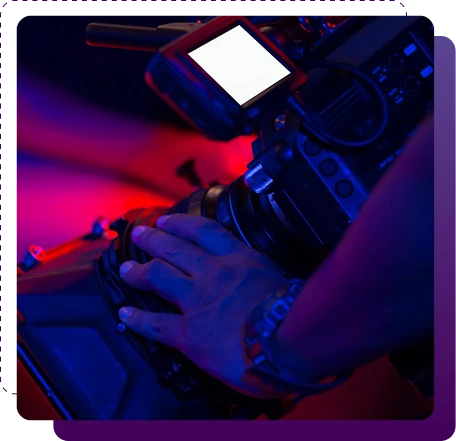 image of a professional video camera being controlled