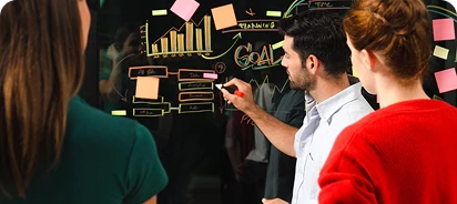 staff members reviewing plan